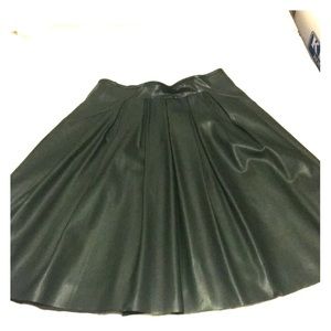 Leather pleated skirt
